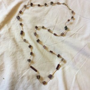 Necklace with purple beads